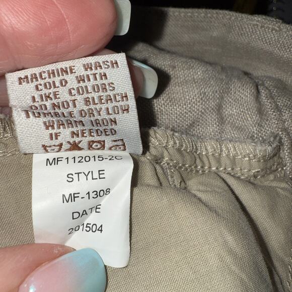 Madda Fella Key West Men's 100% Linen Shorts Brown Chino Slash Pockets Size 38 - Picture 4 of 14